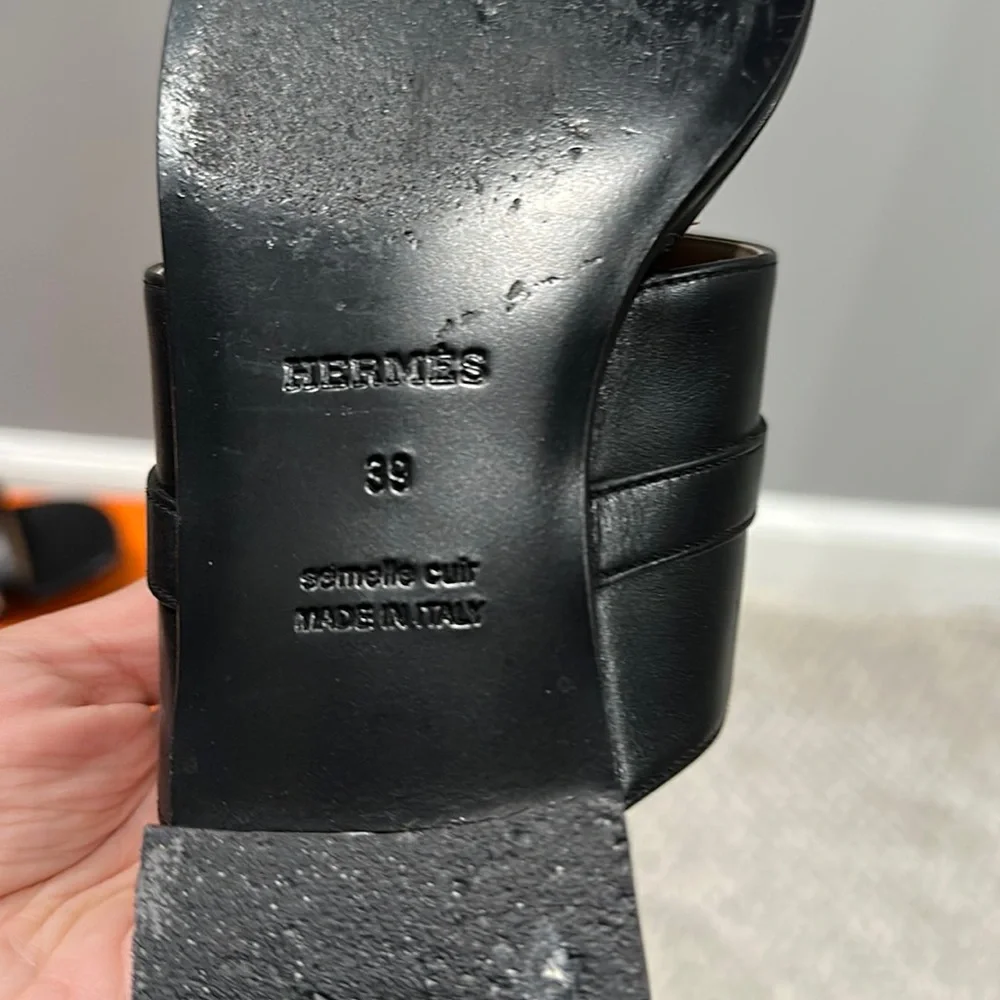 ❌SOLD❌Hermes Avenue Sandal BLACK size 39 - Picture 10 of 10